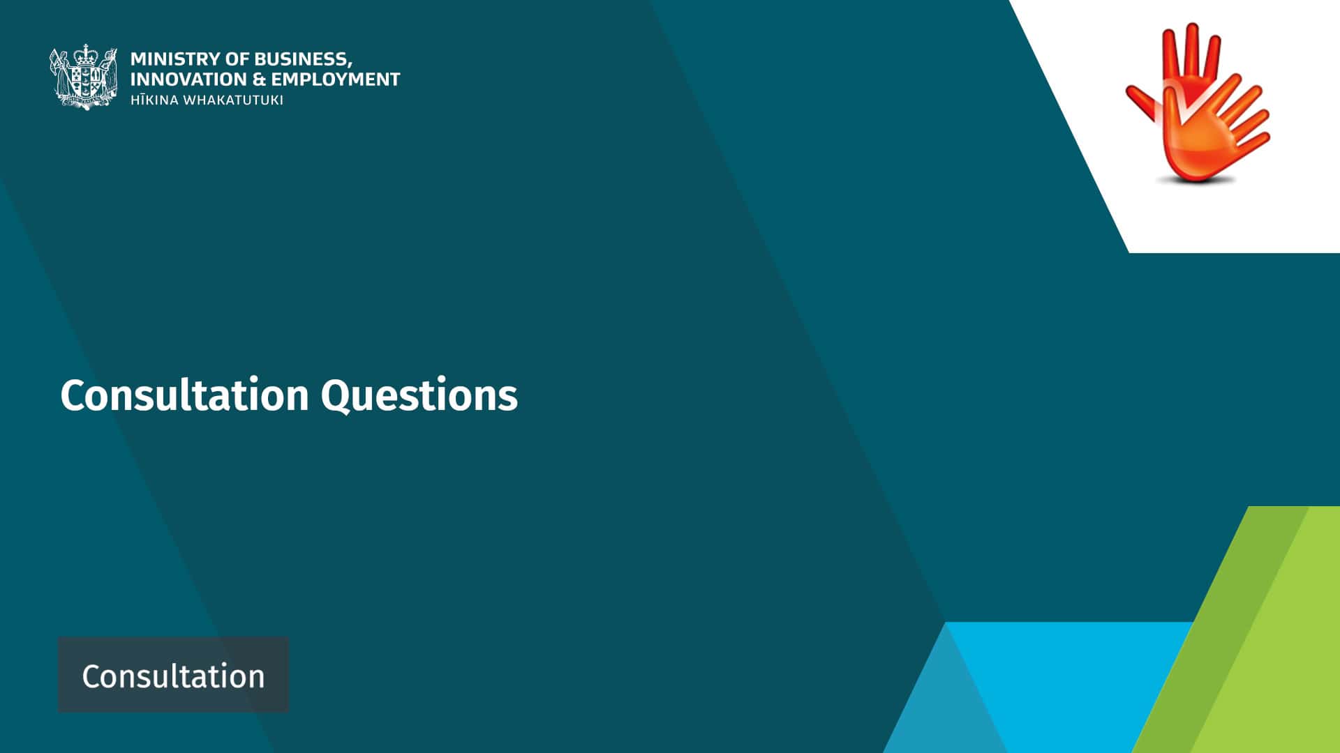 Consultation questions